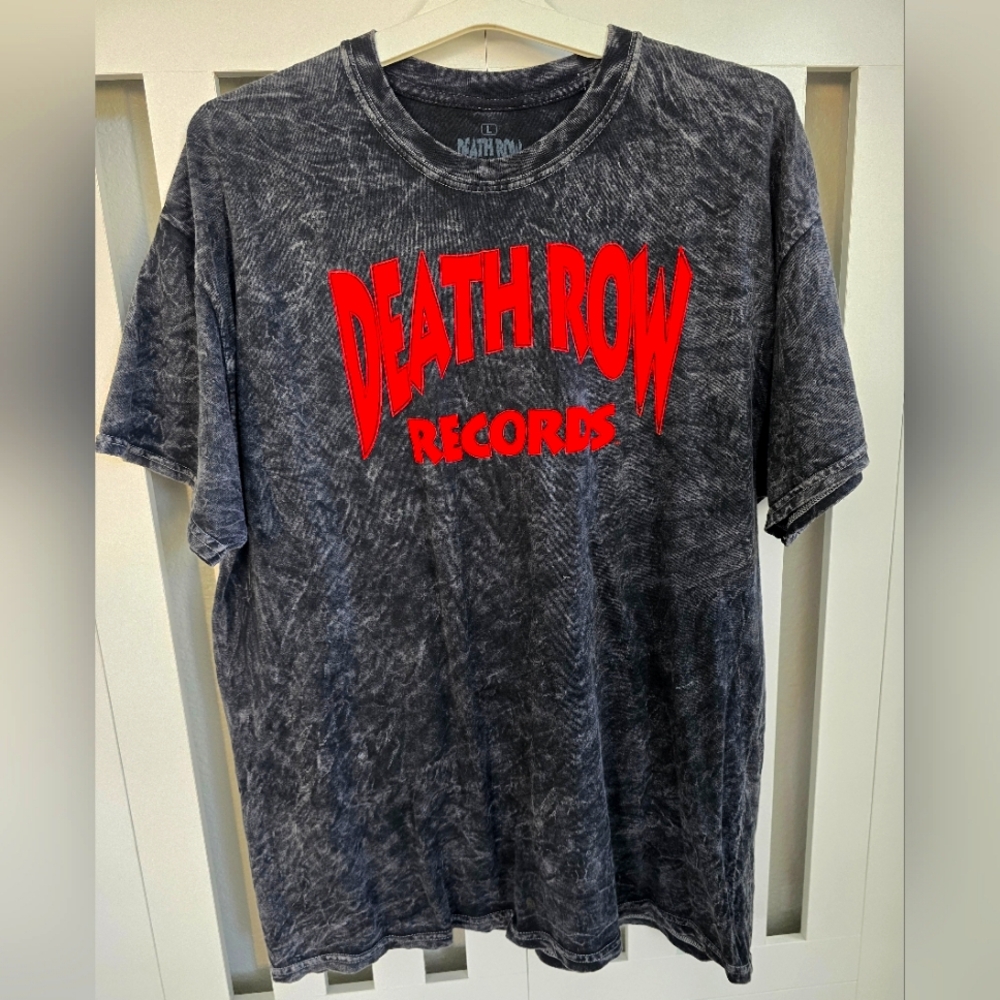 Death Row Records T Shirt Classic 90s Logo Size Large Men Black Anthracite Grey